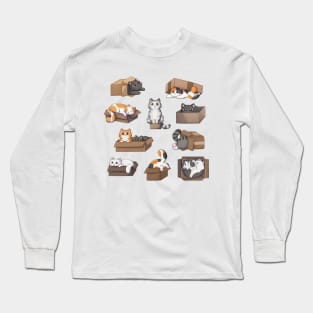 Lot of cats in boxes Long Sleeve T-Shirt